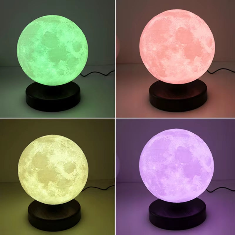 3D Magnetic Levitating Moon Lamp Night Light 15Cm Rotating Wireless Led Moon Light Floating Lamp Novelty Gifts Home Decorations