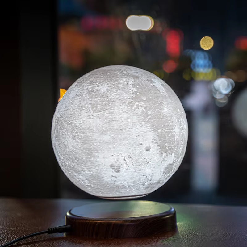 3D Magnetic Levitating Moon Lamp Night Light 15Cm Rotating Wireless Led Moon Light Floating Lamp Novelty Gifts Home Decorations