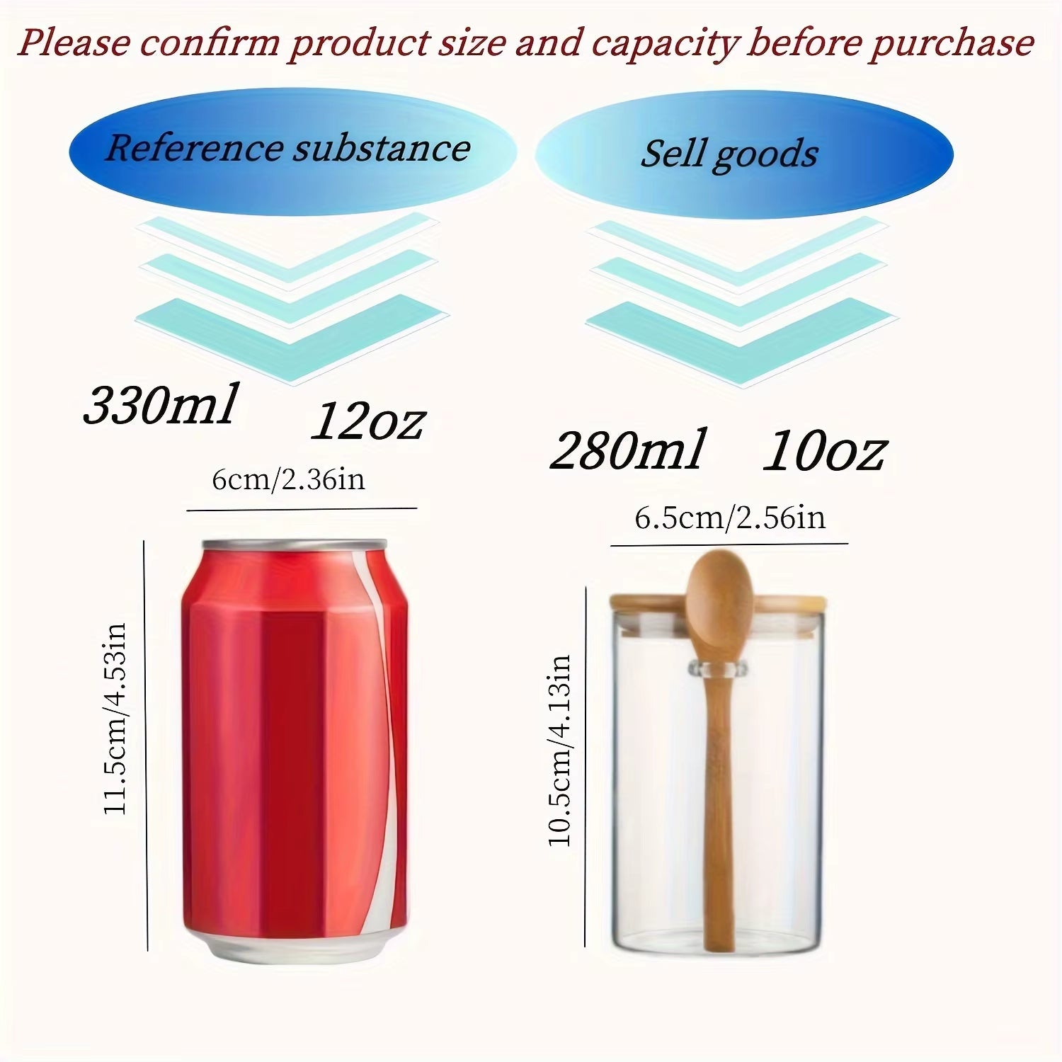 280Ml Candy Jar, Biscuit Jar, Glass Storage Jar with Sealed Bamboo Lid and Spoon - 10Oz Transparent Glass Bulk Food Storage Jar