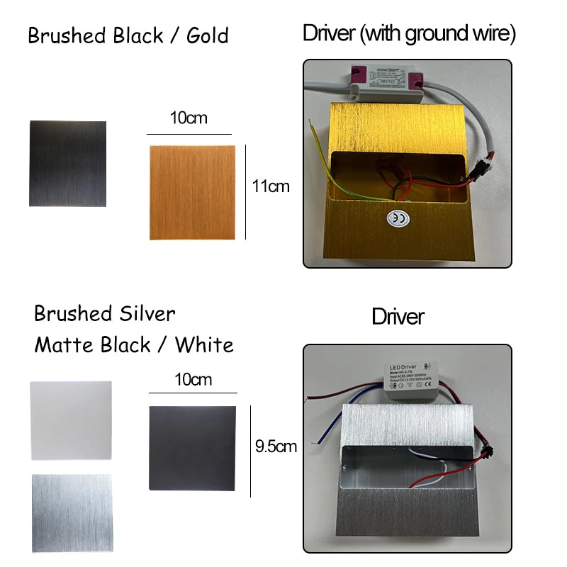 6W up and down Wall Lamps Gold Silver LED Aluminium Wall Light LED Wall Lamp for Bedroom Living Room Corridor Aside Lighting